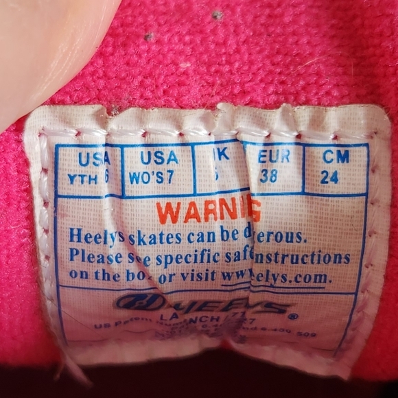 Heelys Launch Top Size Womens 7 Girls 6 Sneakers Skater Black Pink Floral - Picture 6 of 9